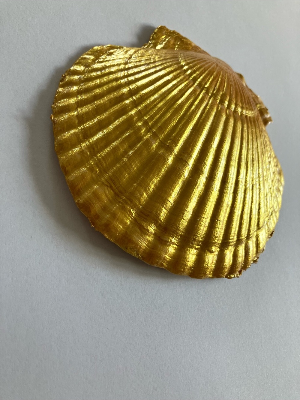 Handcrafted Citrus Orange Seashell Dish Decoupage 4-5inch Gold Metallic - Picture 4 of 4